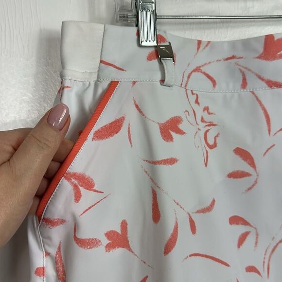Chervò Floral Print White And Red Golf Skort With Pockets Size 8 - Picture 2 of 9